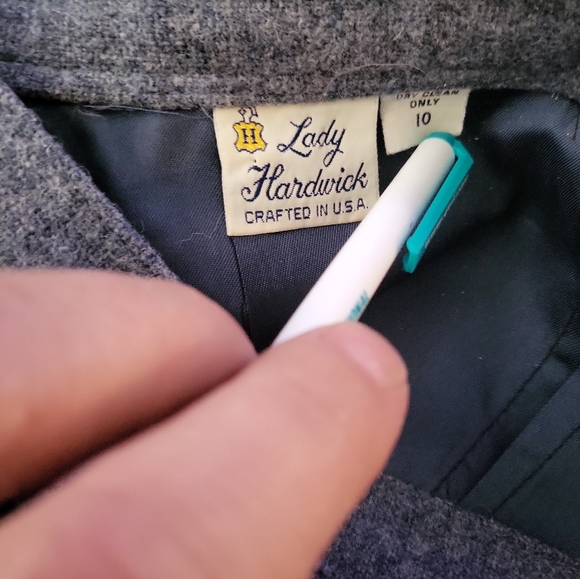 Vintage Lady Hardwick Grey Wool A-Line Midi Skirt 28" Waist - Picture 3 of 3